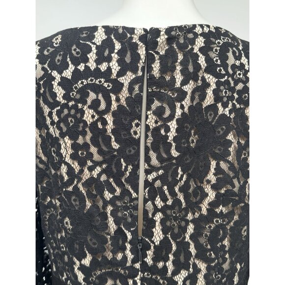 Eliza J Scallop Midi Dress Size 10 Lace Black Event Whimsygoth Elegant Formal - Picture 5 of 12